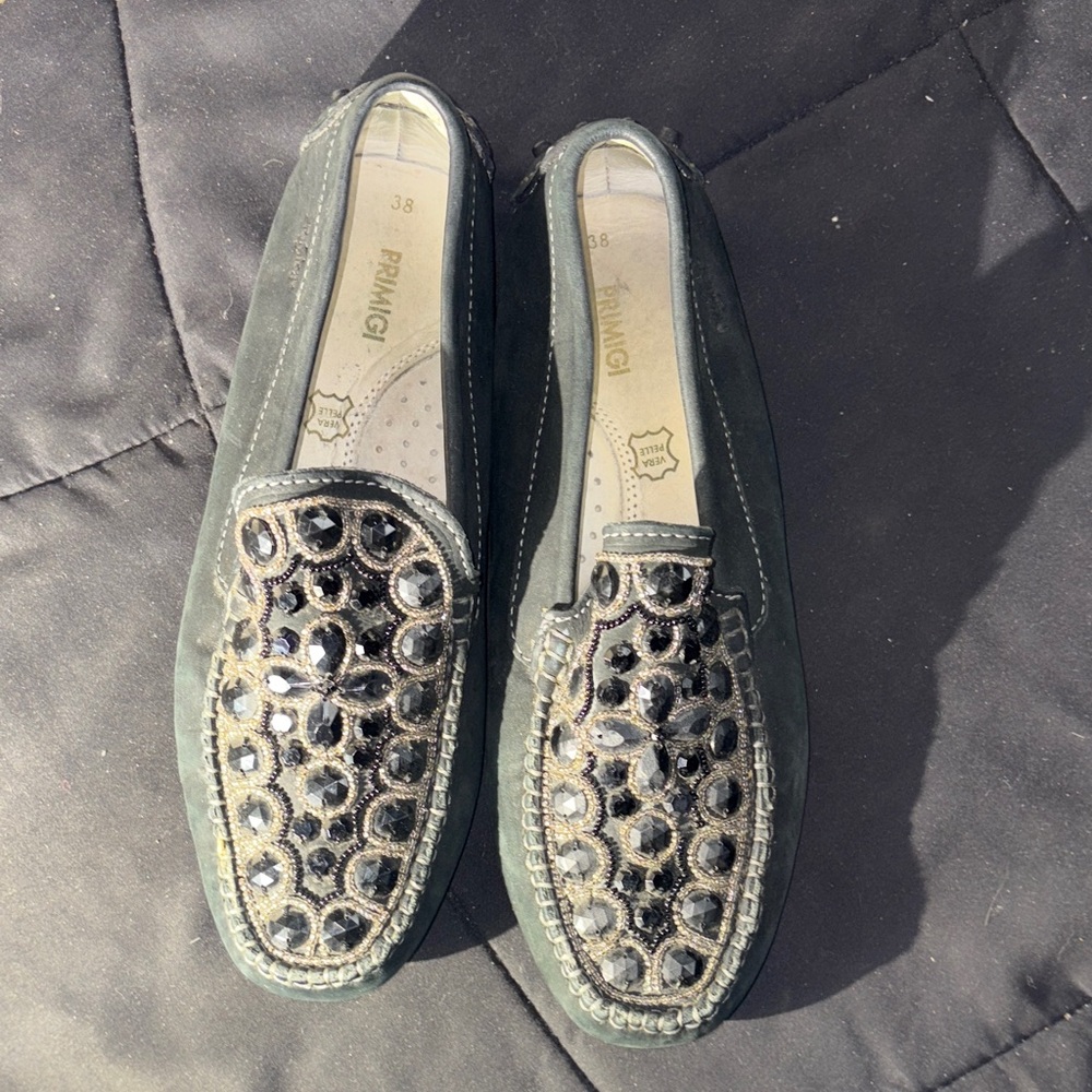 Primigi Black Gemstone Women's Loafers size 8
